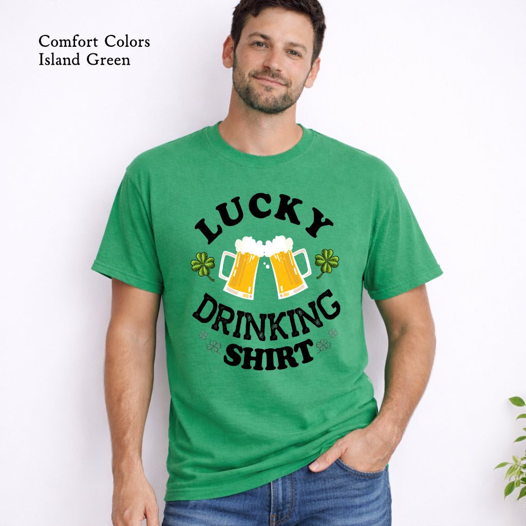 Lucky Drinking St. Patrick’s Day T-shirt funny Irish graphic shirt