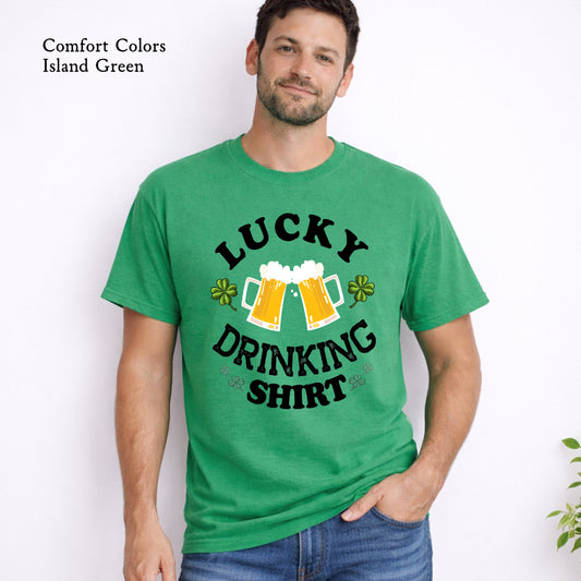 Lucky Drinking St. Patrick’s Day T-shirt funny Irish graphic shirt