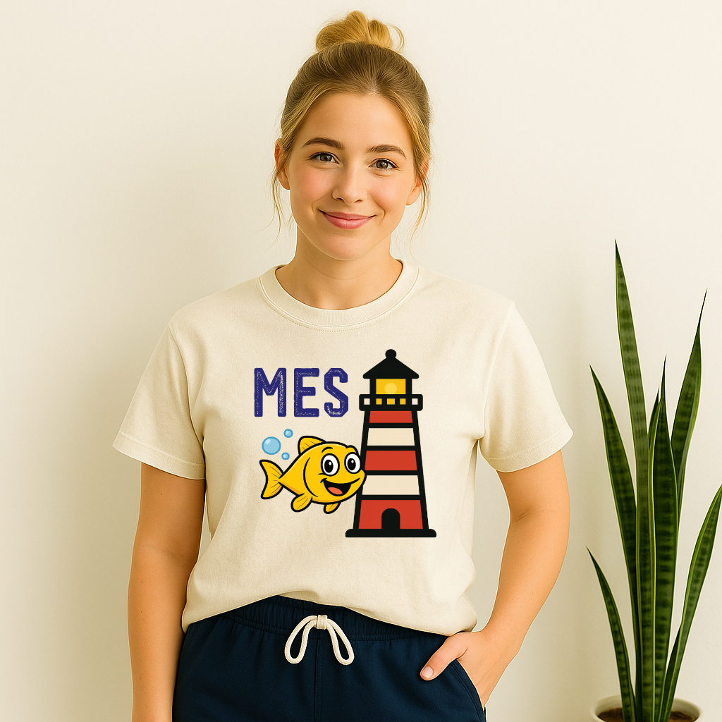 MES Minnows school spirit tee in natural color

