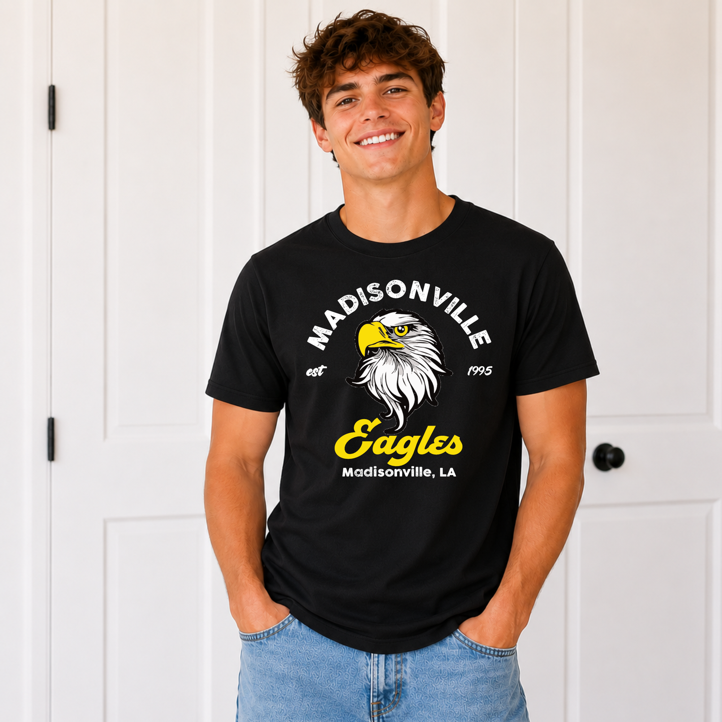 Madisonville Jr High Eagles Est. 1995 T-Shirt _ Black