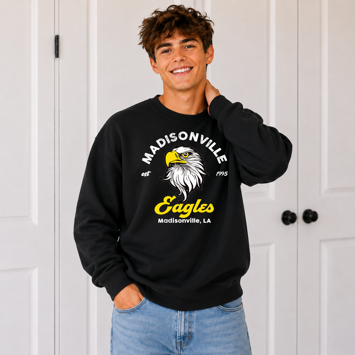 Madisonville Jr High Est. Date Eagle Pride Black Sweatshirt