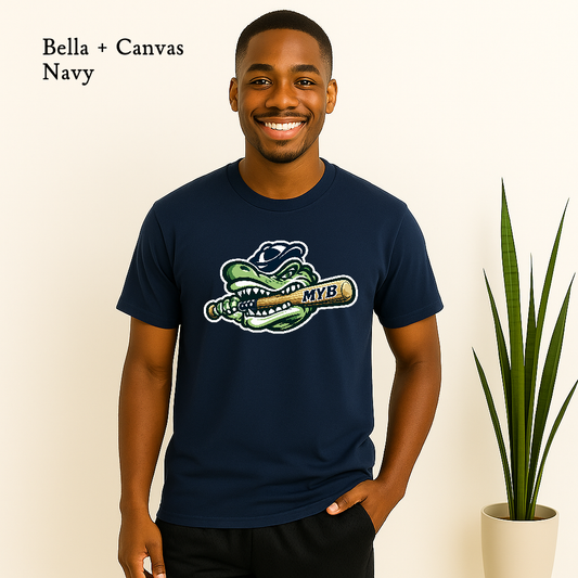 Madisonville Youth Boosters Gators baseball T-shirt with alligator bat logo MYB design
