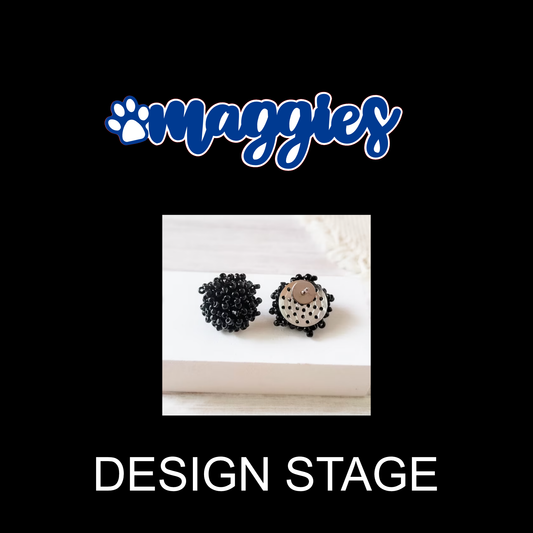 Magnolia Trace Elementary | Maggies | Dangle Acrylic Handmade Earrings | Beaded Topper (Design Concept)