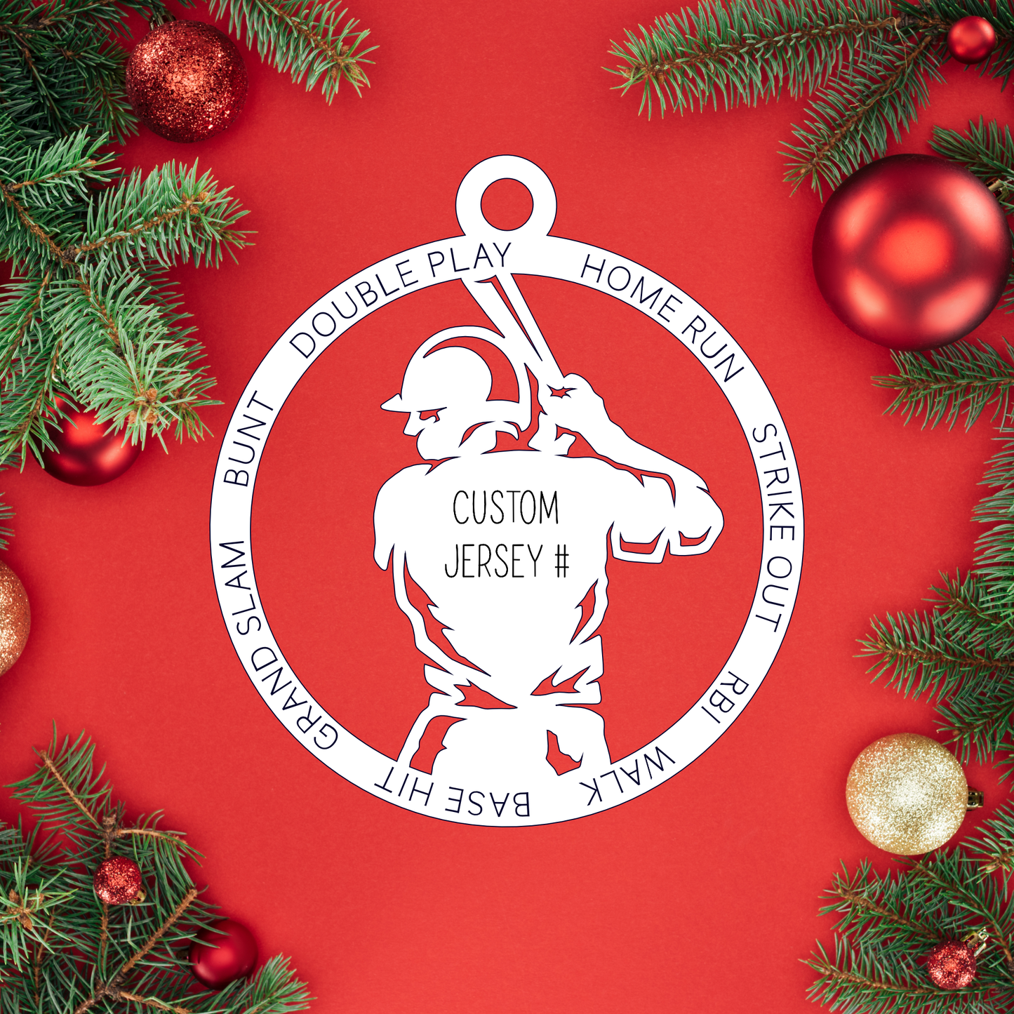 Custom Male Softball Baseball Ornament | Christmas Ornaments