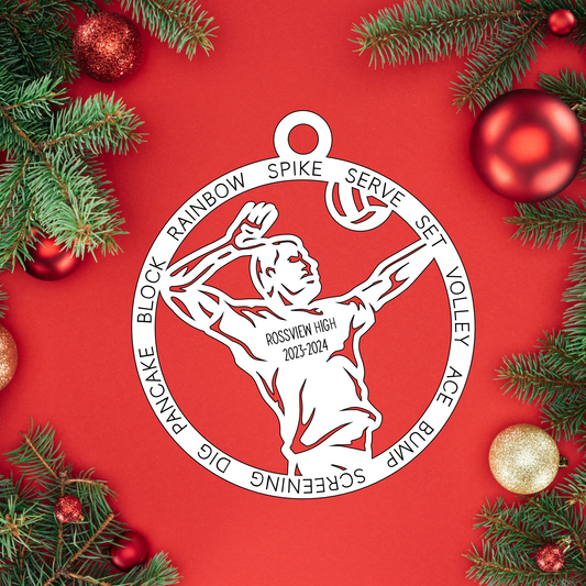 Male Volleyball | Rossview School Christmas Ornaments