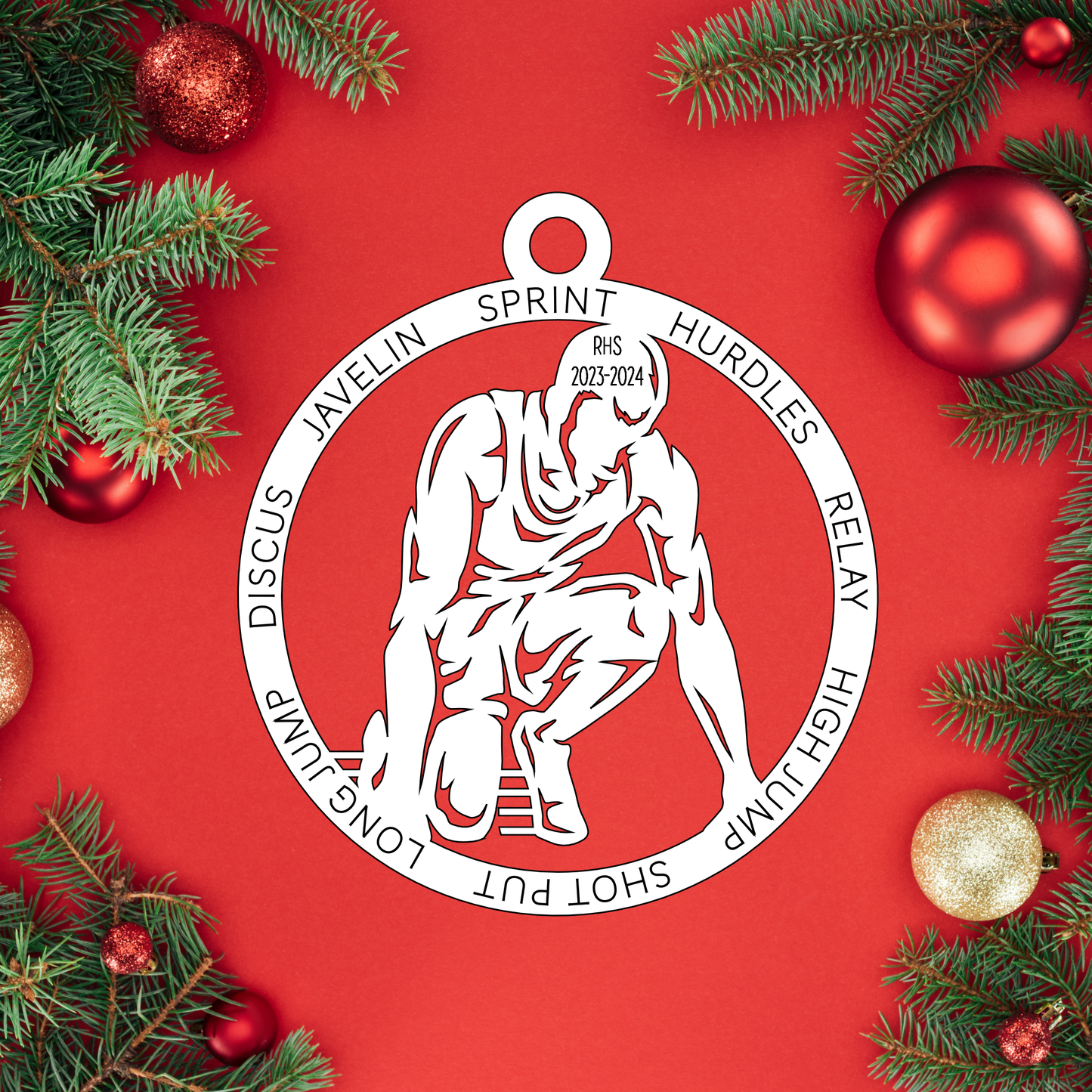 Male Track | Rossview School Christmas Ornaments