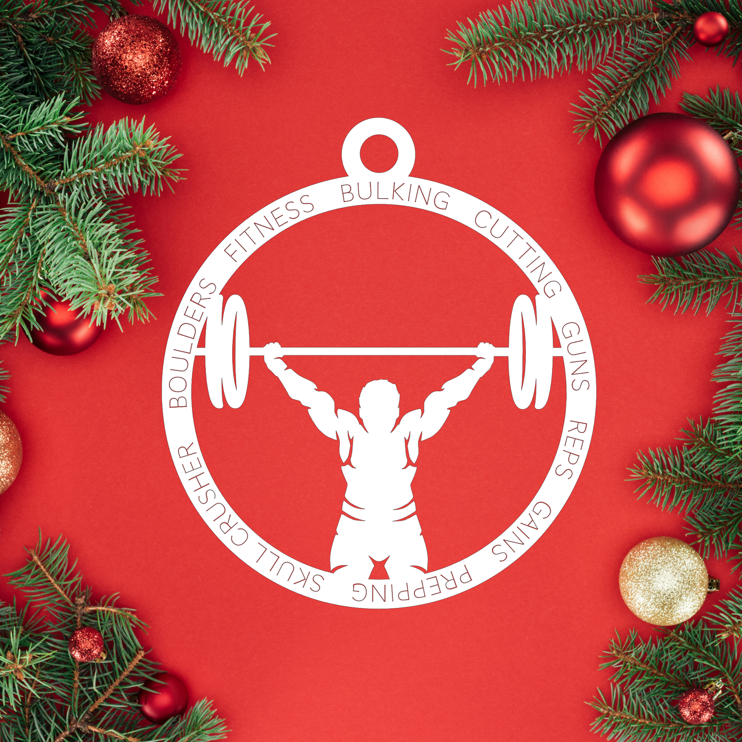 Male Weightlifting | Christmas Ornaments