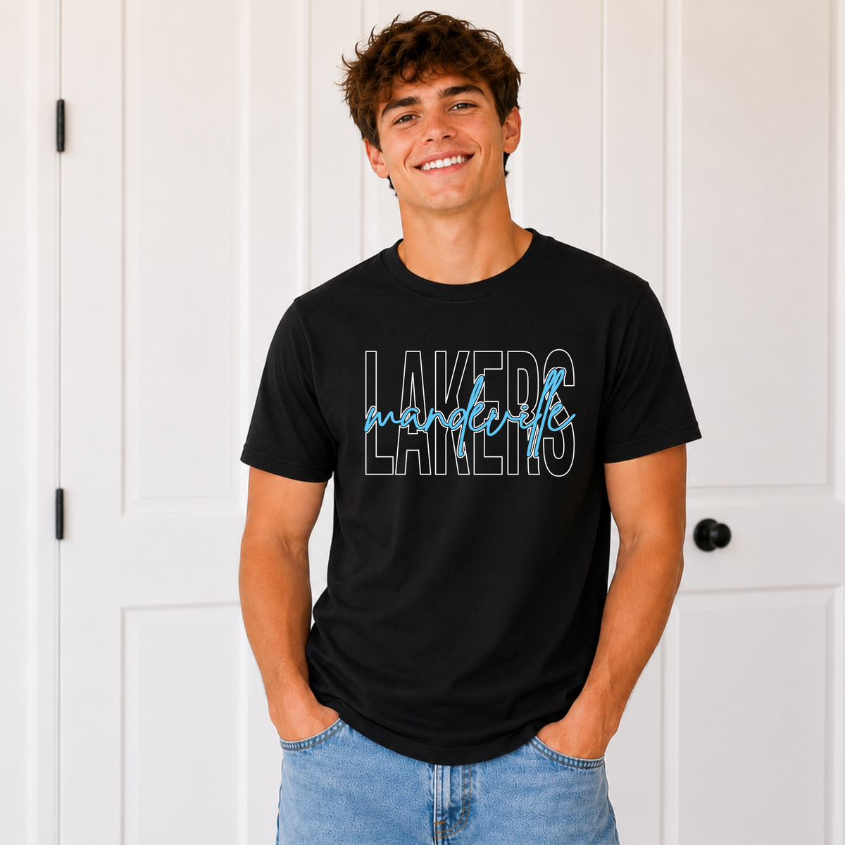 Mandeville Lakers Skinny Font Tee