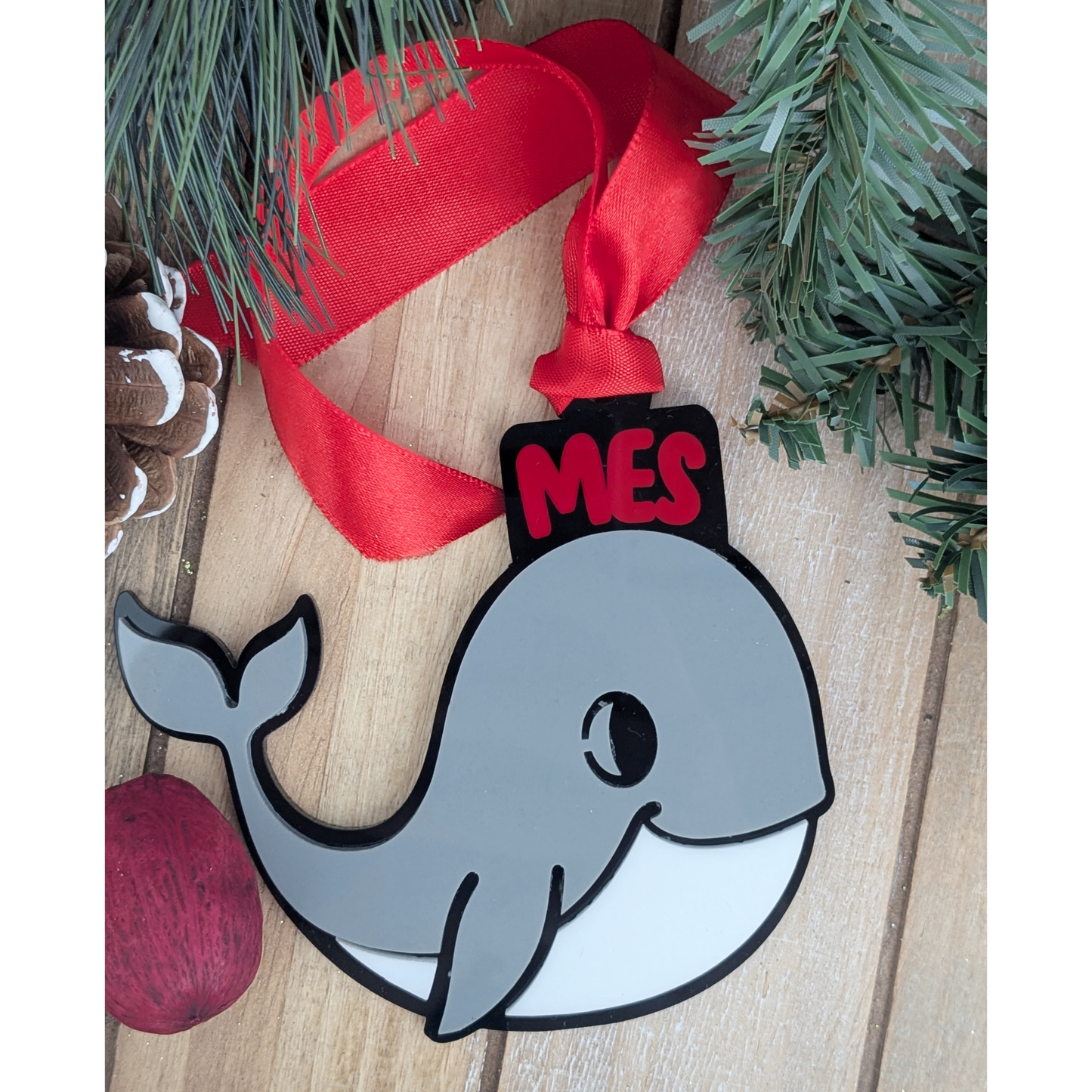 Mandeville Elementary Whales Christmas Holiday Keepsake Ornament