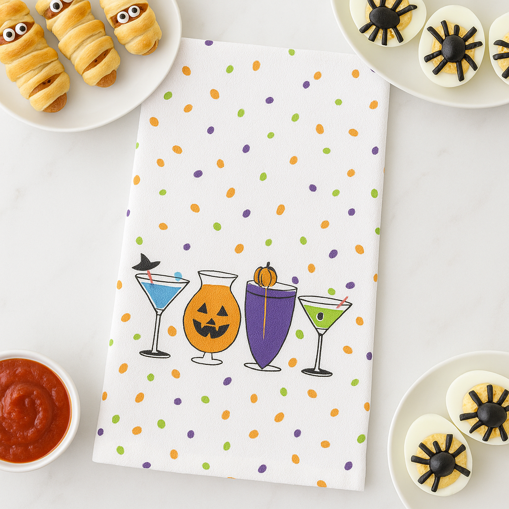 Decorative Royal Standard cotton dishtowel for spooky season