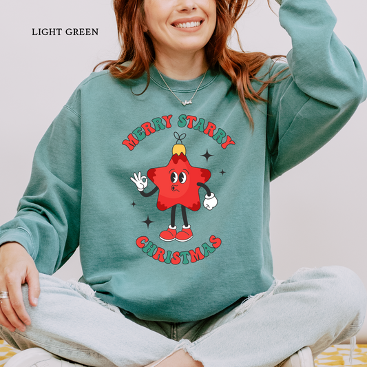Merry Starry Christmas | Christmas Comfort Color Sweatshirts