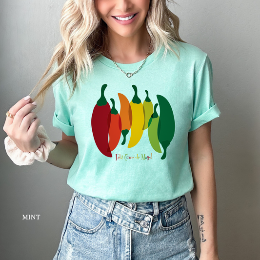 Cinco de Mayo chili peppers graphic tee