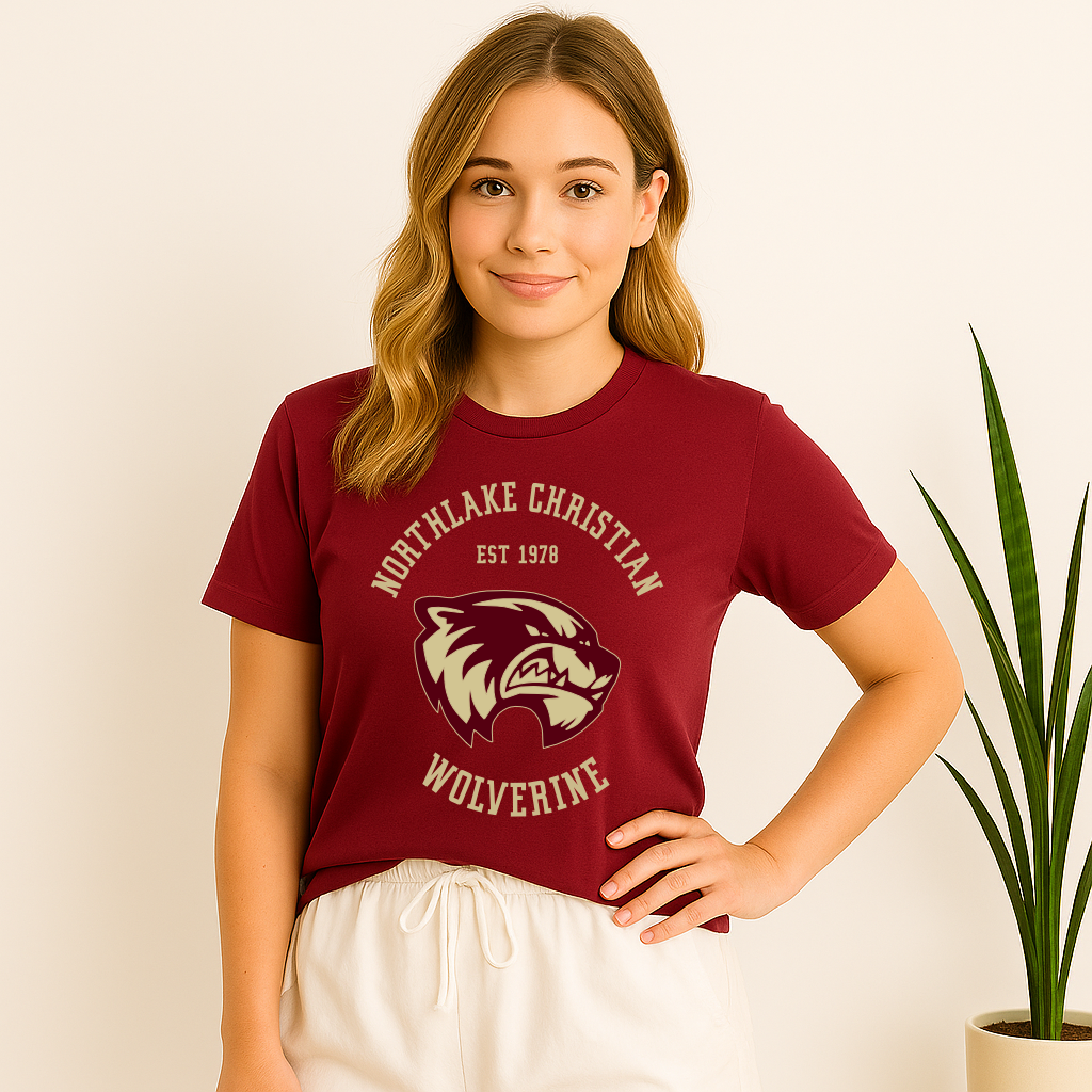 Northlake Christian Wolverine EST 1978 spirit shirt