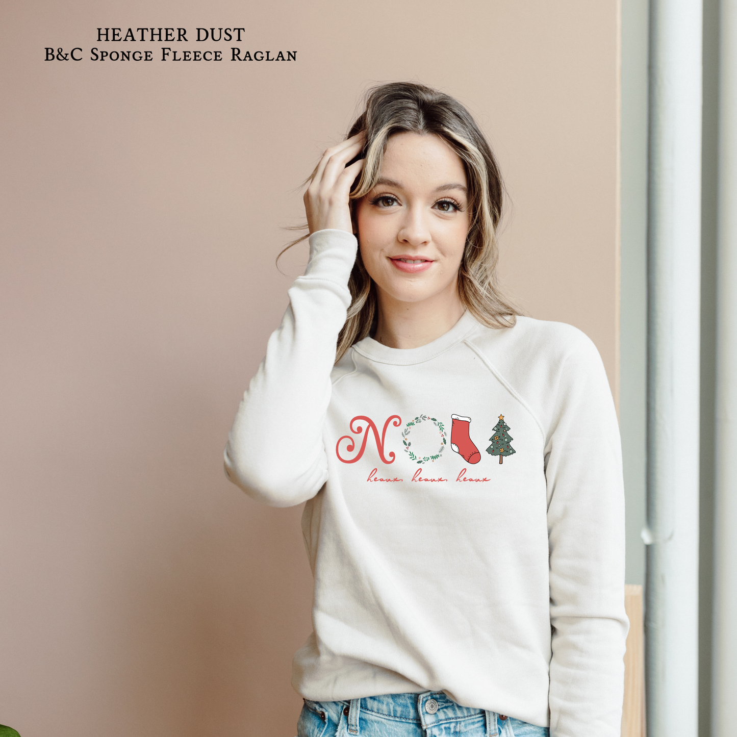 NOLA Red & Green Traditional Vintage | Christmas Sweatshirt | Raglan Sweatshirt | Holiday