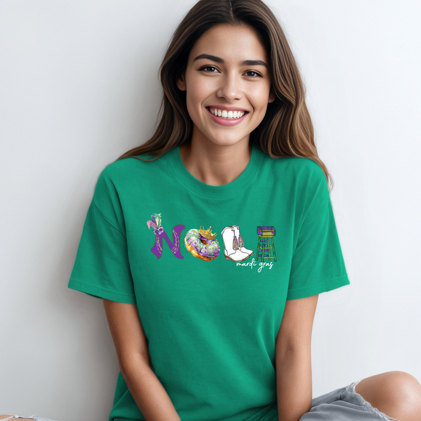 NOLA | Icons Mardi Gras| Comfort Color Short Sleeve Graphic Tees | Youth - Adults