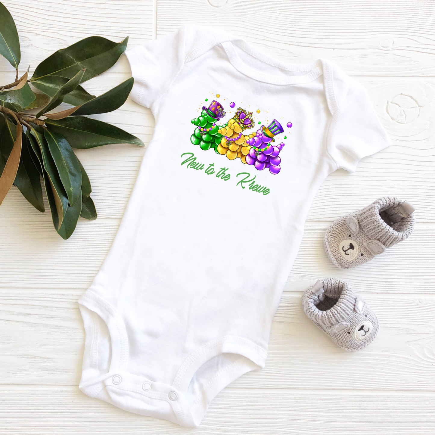 Beaded Dogs | New to the Krewe | Mardi Gras | Infant Bodysuit