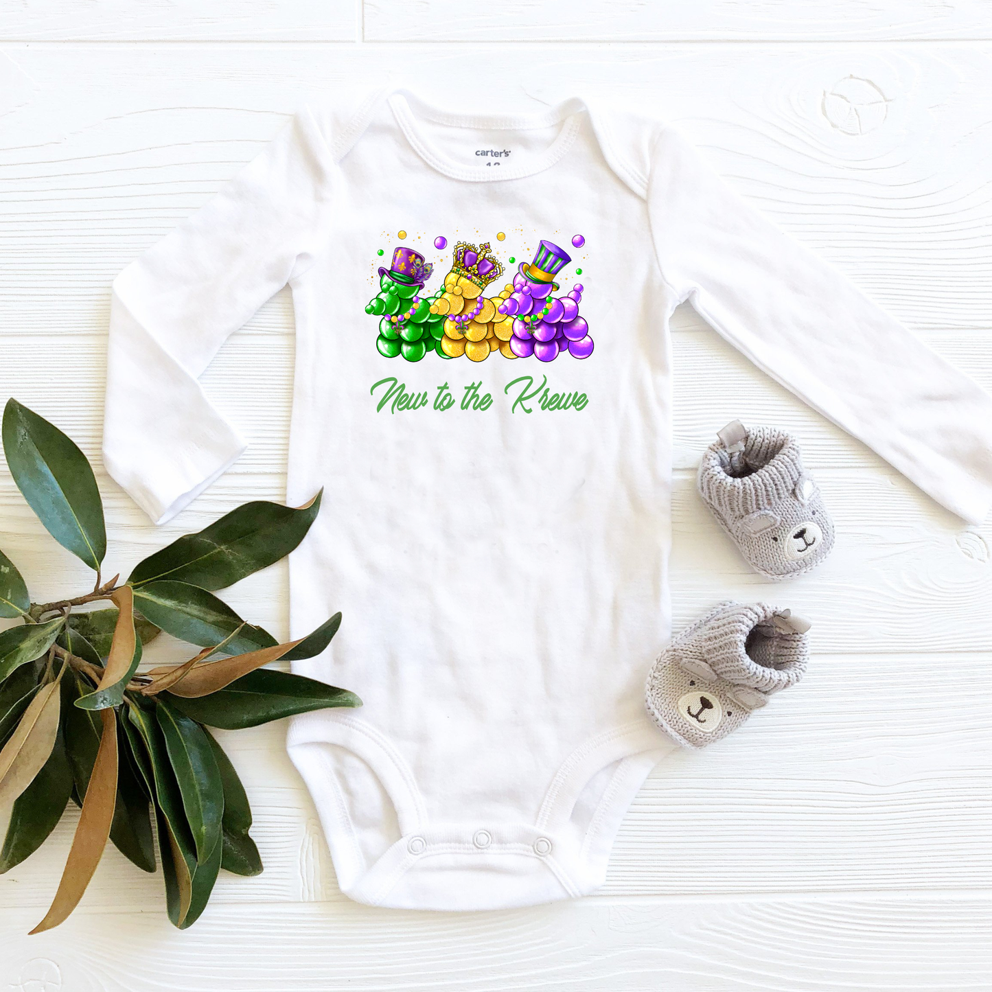 Beaded Dogs | New to the Krewe | Mardi Gras | Infant Bodysuit