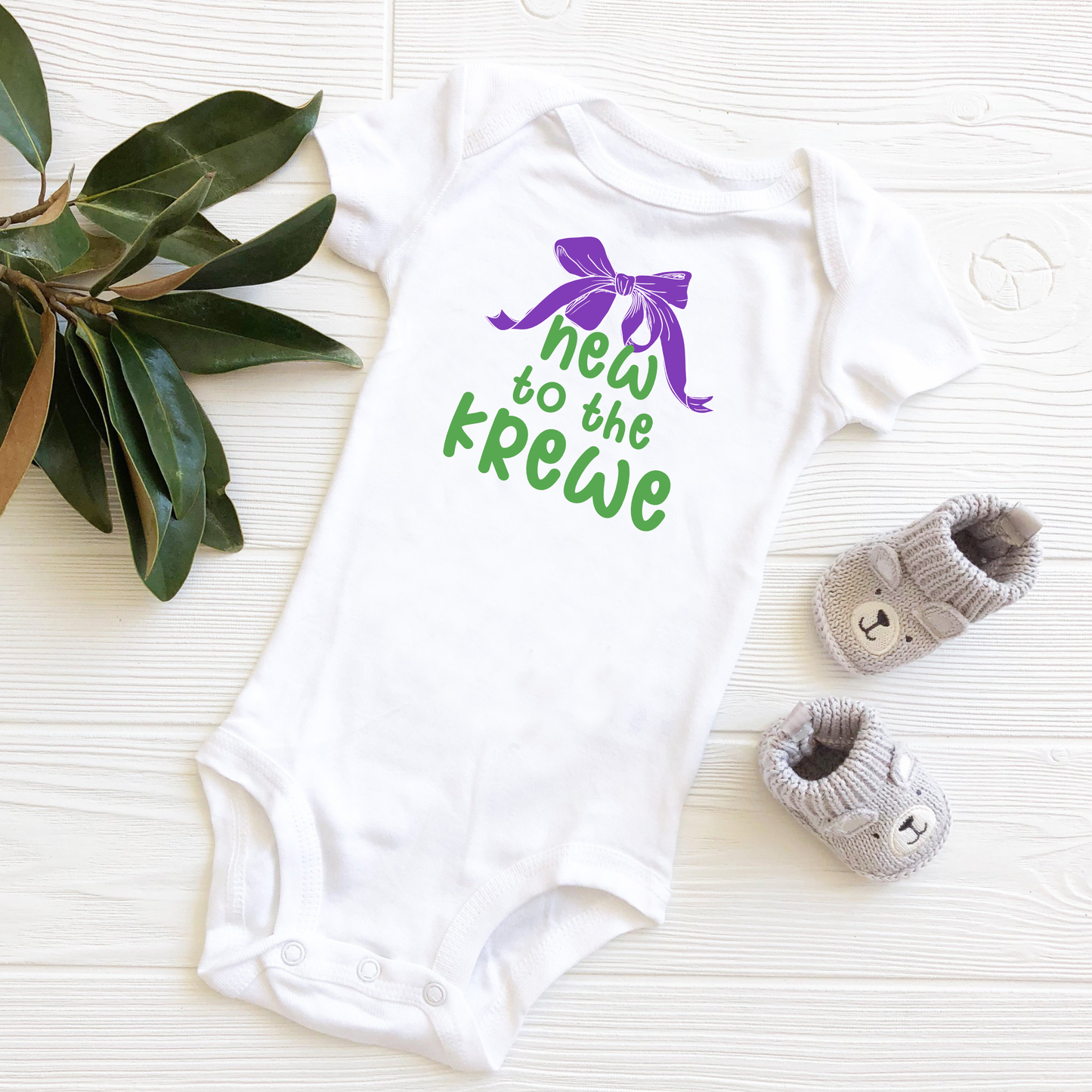 Coquette Bow | New to the Krewe | Mardi Gras | Infant Bodysuit