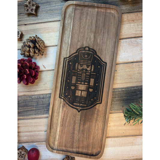 Engraved Nutcracker Acacia Wood Serving Tray | Charcuterie Boards |