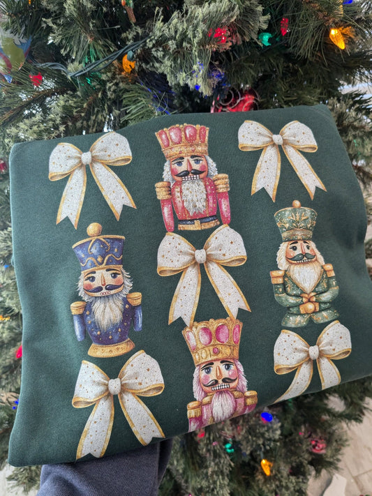 Coquette Nutcracker | Christmas Sweatshirt | Bows | Raglan Sweatshirt | Holiday