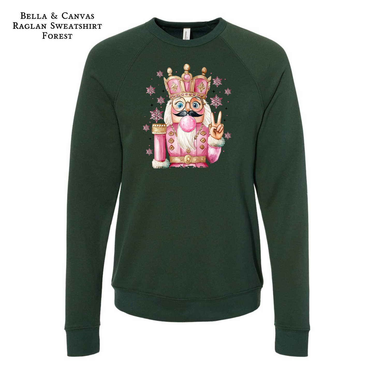 Bubble Blowing Pink Nutcracker | Raglan Sweatshirt