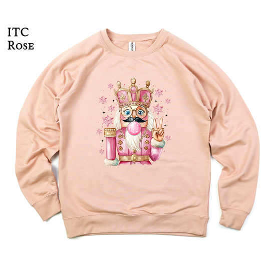Bubble Blowing Pink Nutcracker | Raglan Sweatshirt