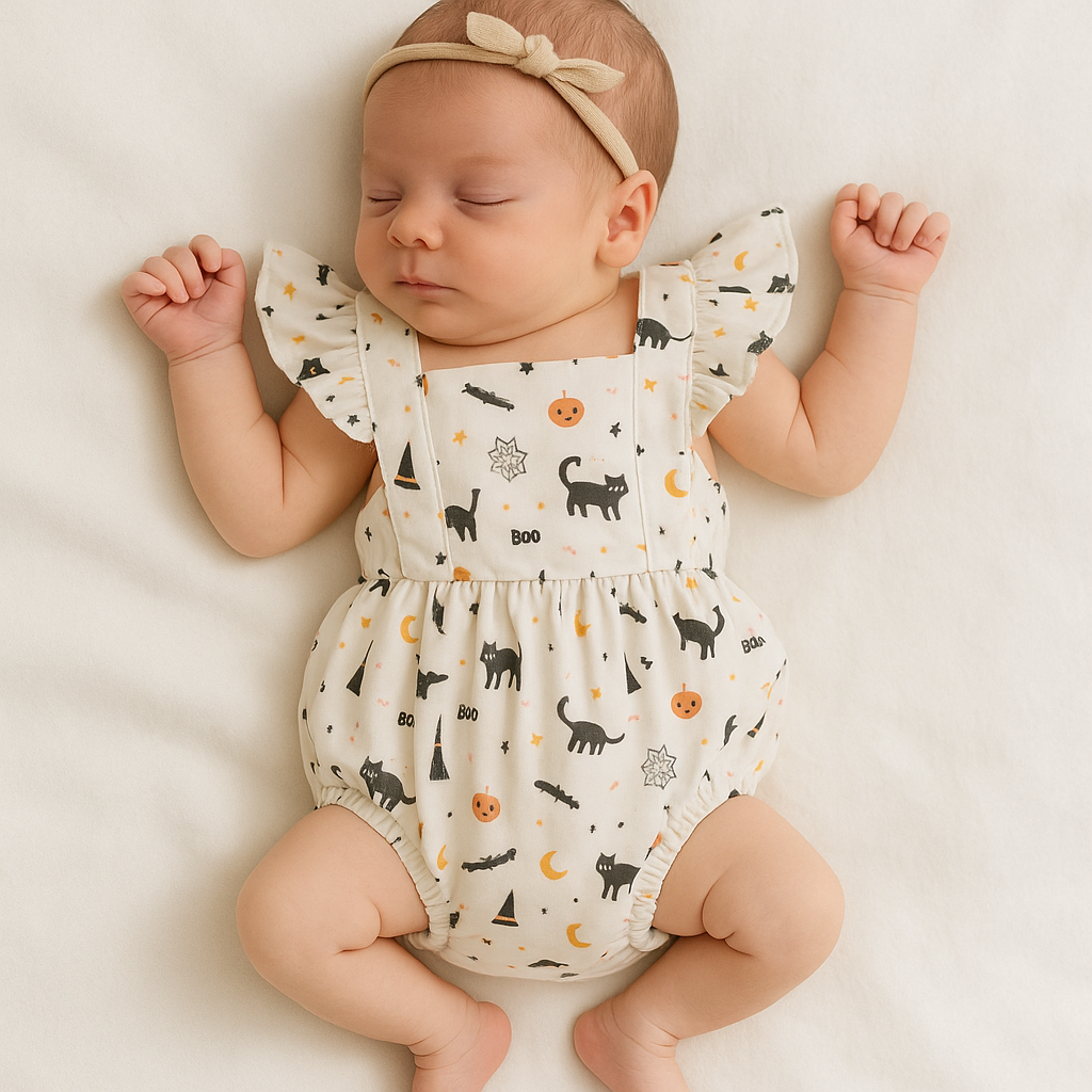 Newborn with Ollie Jay Halloween 2023 Romper - Retired Print