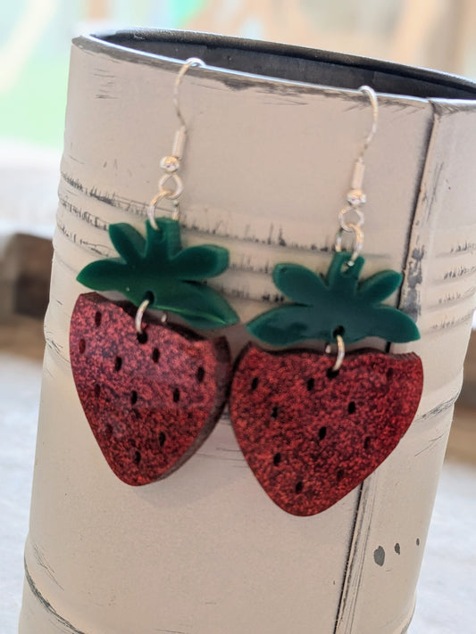 Strawberry Acrylic Dangle Earrings | Strawberry Festival