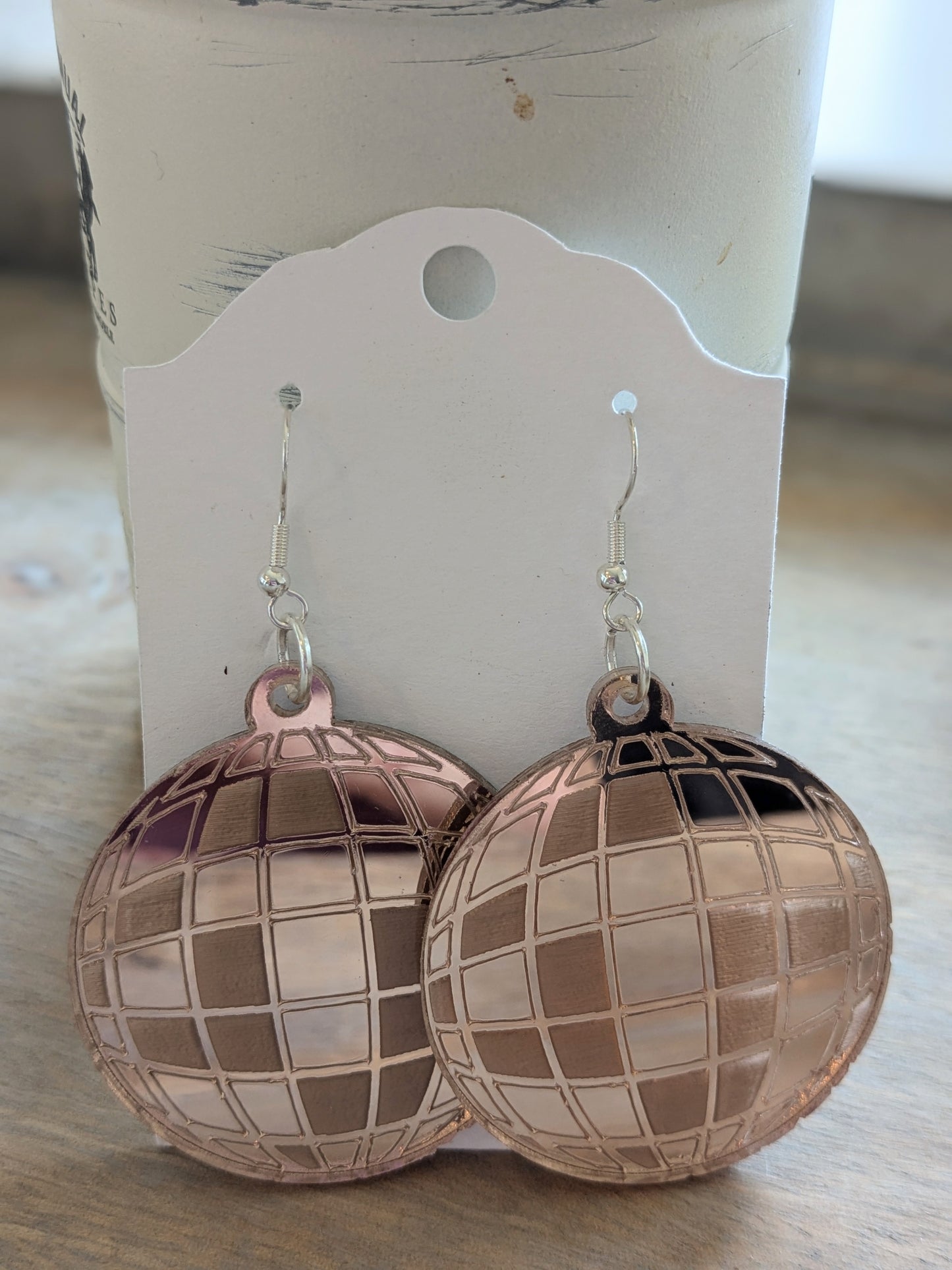 Disco Pink Mirror Acrylic | Hypoallergenic | Dangle Earrings | Handmade