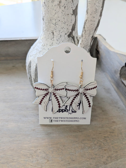 Baseball Coquette Earrings