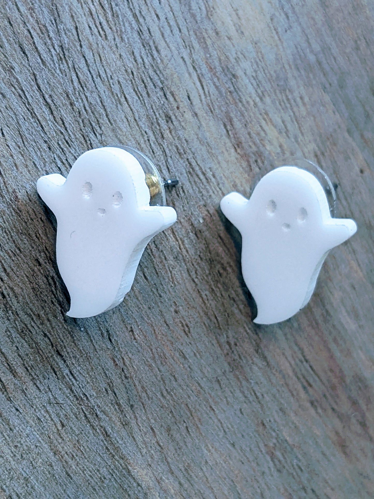 Ghost Earrings #1 | Ghost Studs | Halloween Earrings | Handmade Acrylic | Hypoallergenic