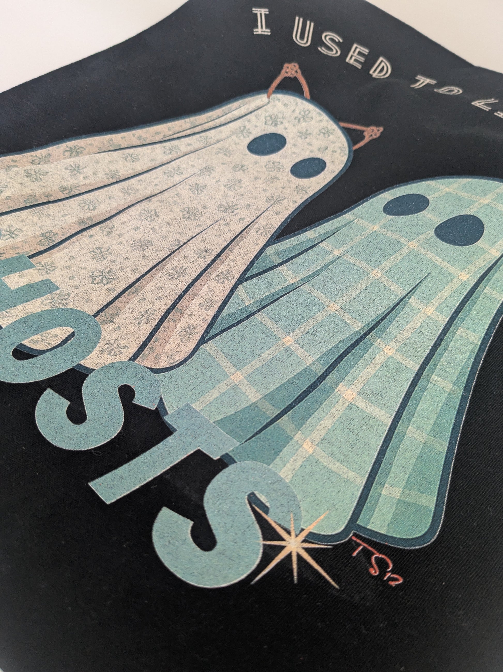 Side view of print of I used to live with ghost tee
