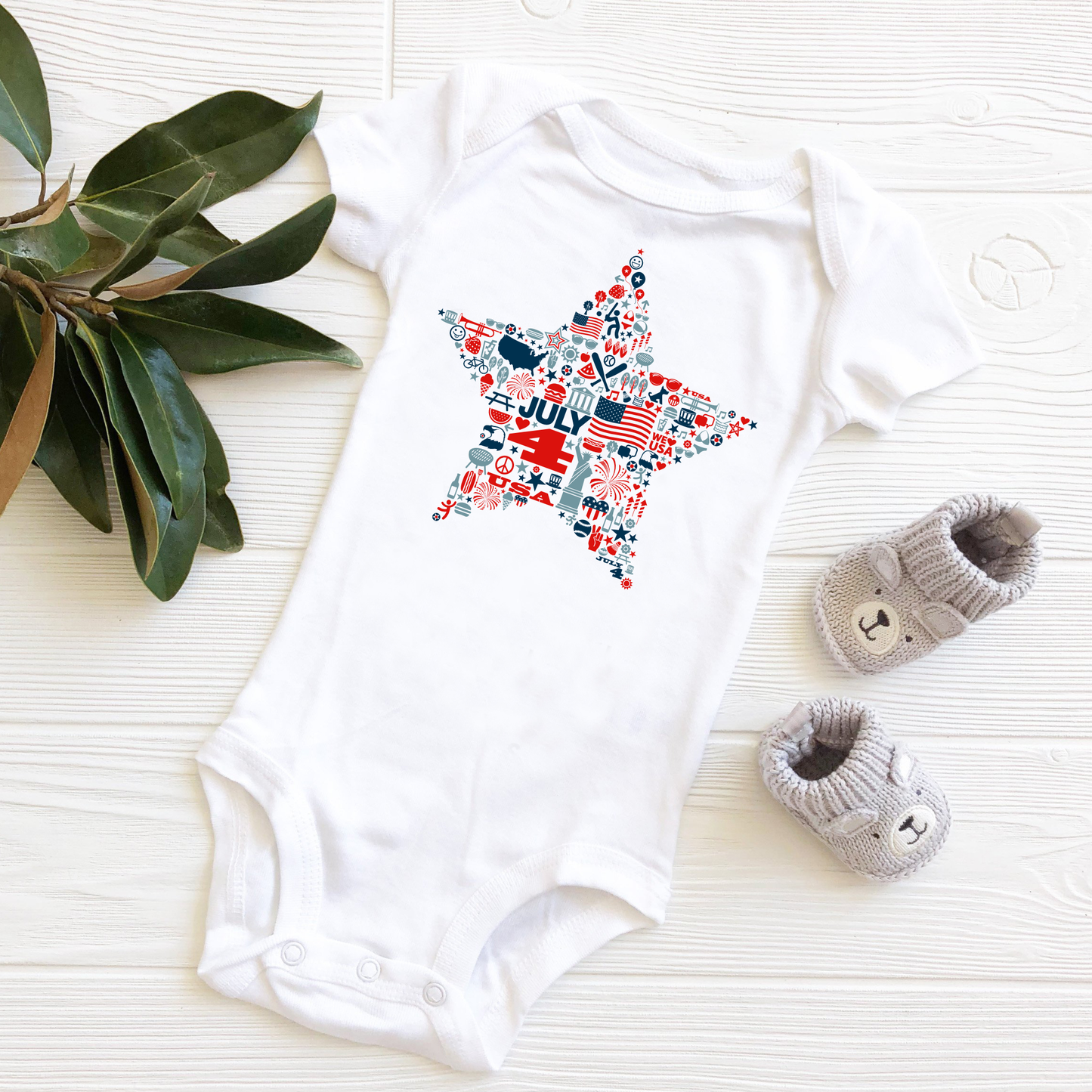 Patriotic Star Icons | USA| July 4th | Infant Bodysuit