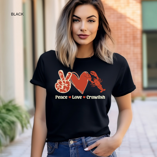 Peace Love Crawfish | Crawfish | Unisex Tee