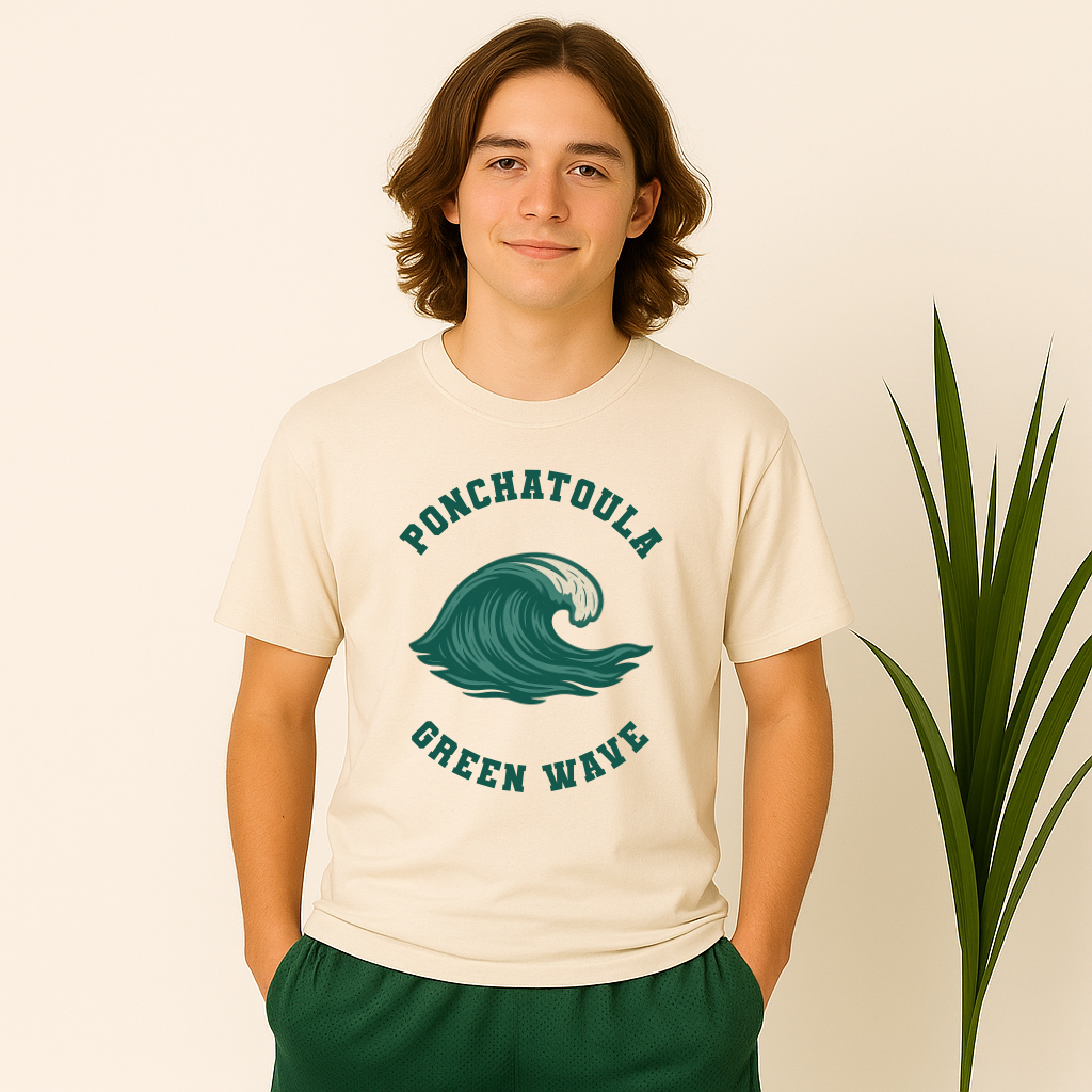 Vintage wave graphic Green Wave school tee