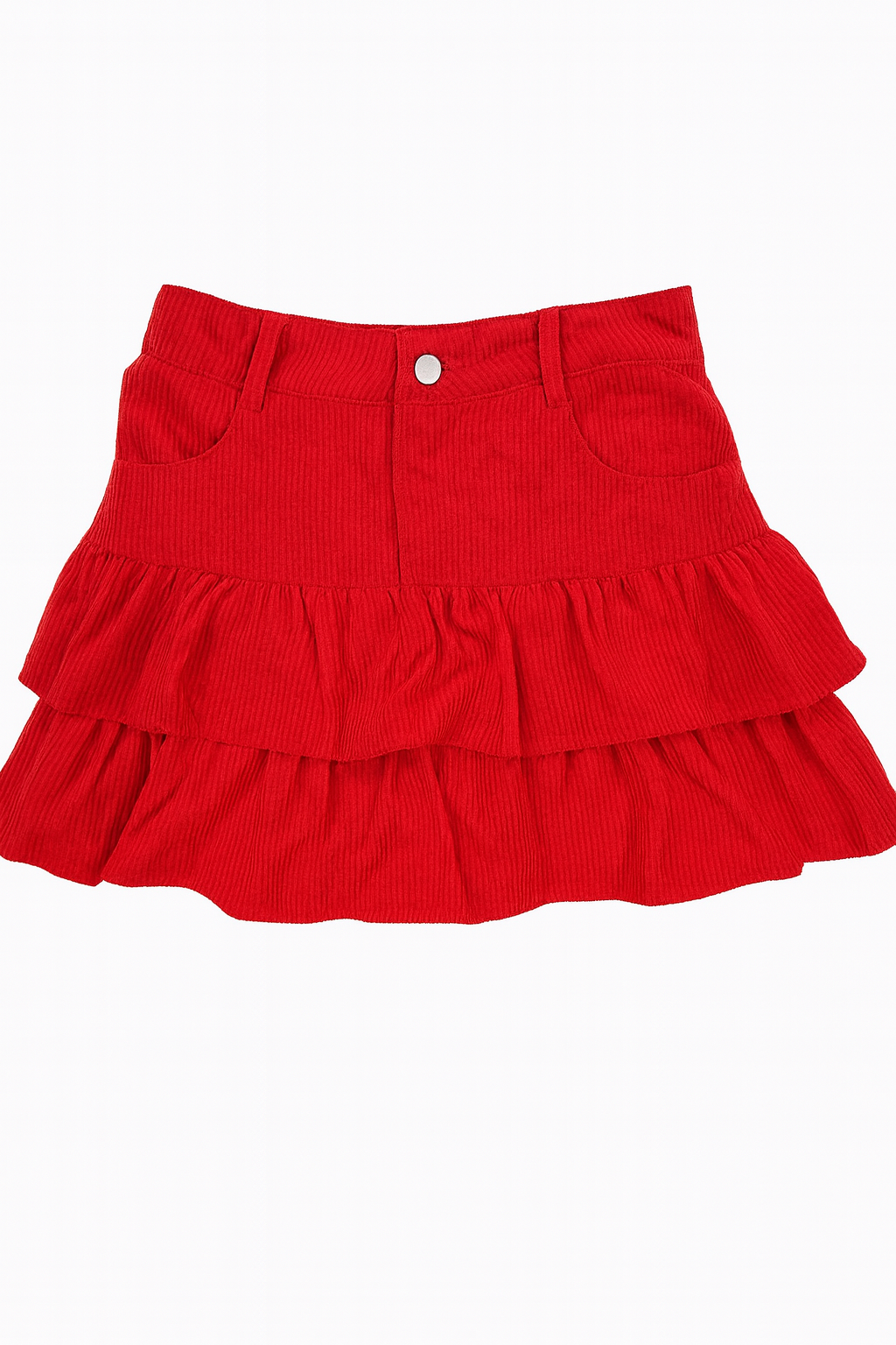 Red Corduroy Adult Mini Skirt