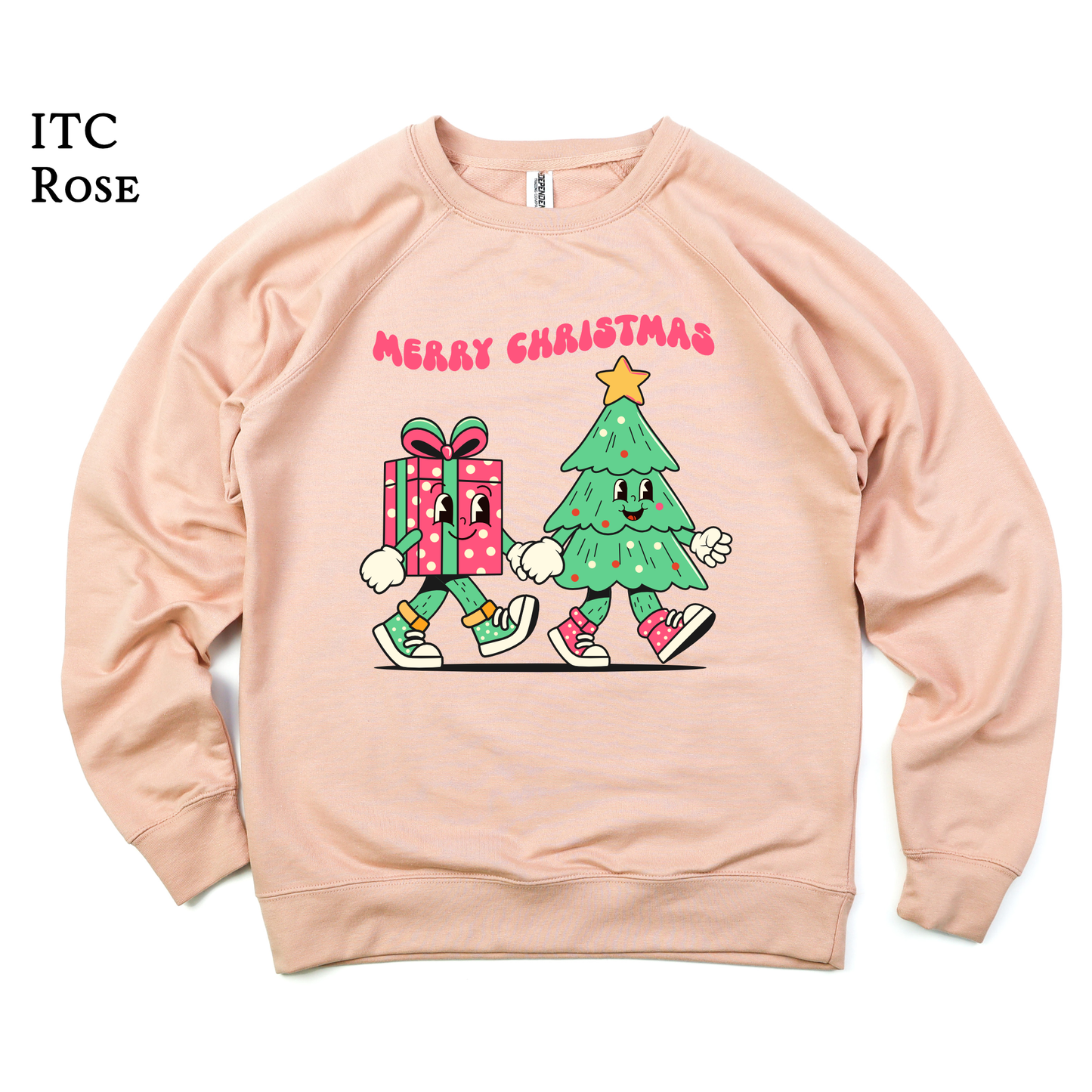 Retro Gift & Tree | Kawaii | Raglan Sweatshirt