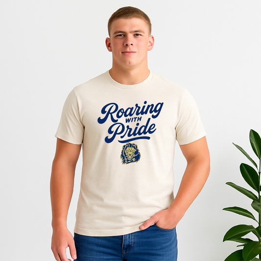 Roaring With Pride Covington High School Lions Shirt – Retro Mascot Spiritwear Tee