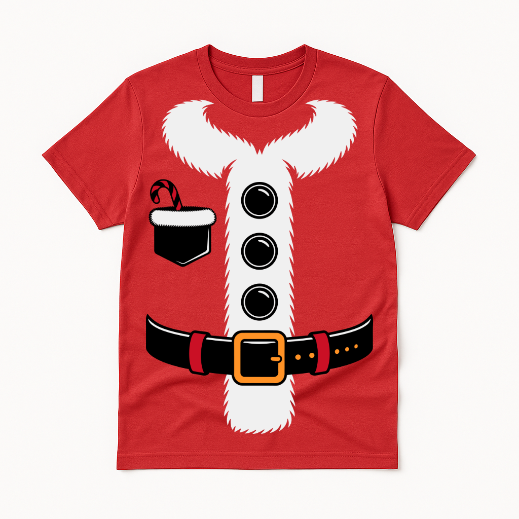 School Holiday Santa Costume T-Shirt | Kids Christmas Dress-Up Tee