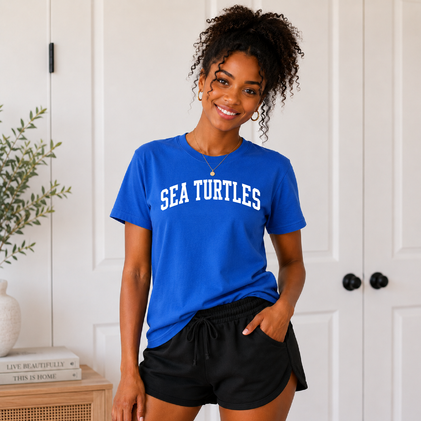 Sea Turtles Arch Script Font Tee