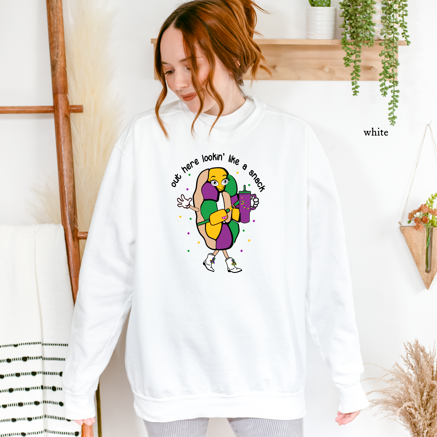 Out Here Looking Like A Snack | King Cake | Mardi Gras | Comfort Colors Sweatshirt