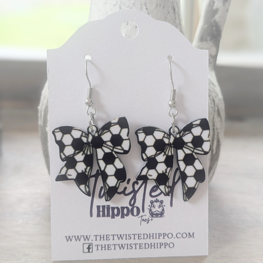 Soccer Coquette Bow Earrings