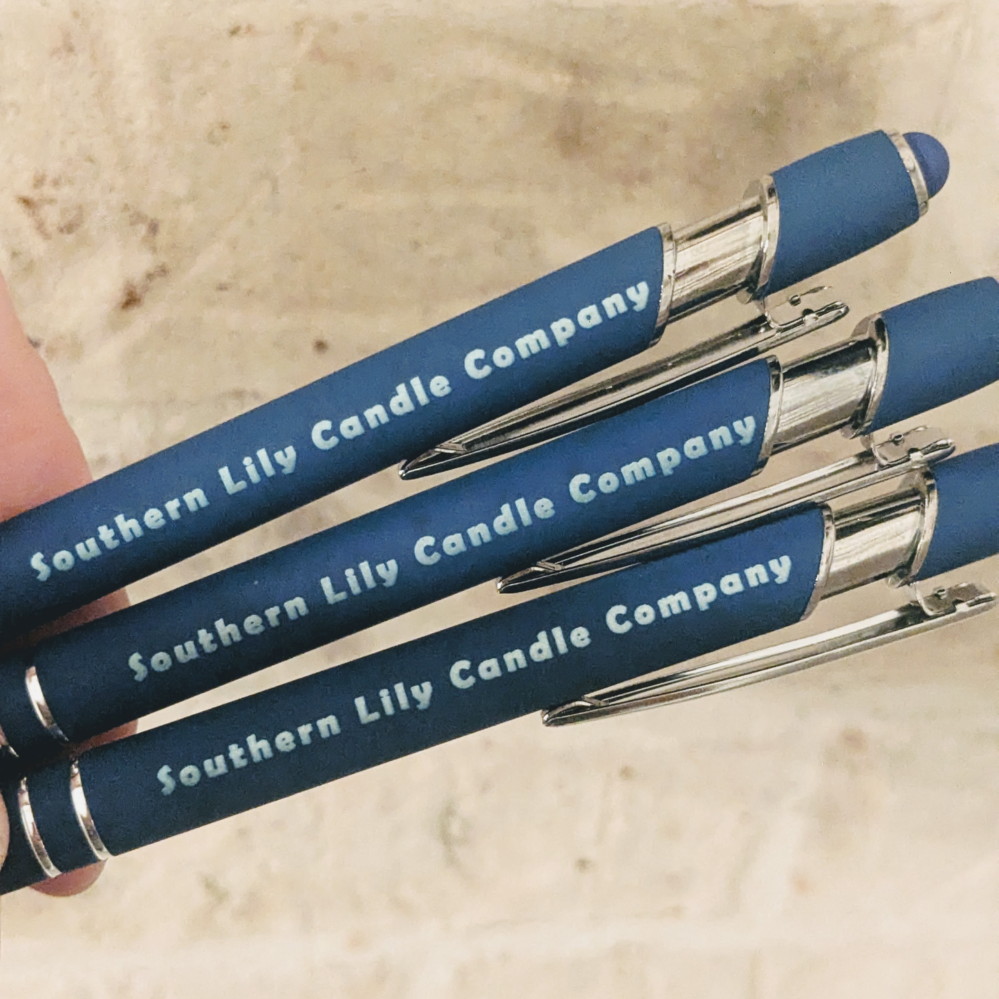 TEACHER APPRECIATION Customized Individual Stylist Pens | Blue Ink | Silver Engrave
