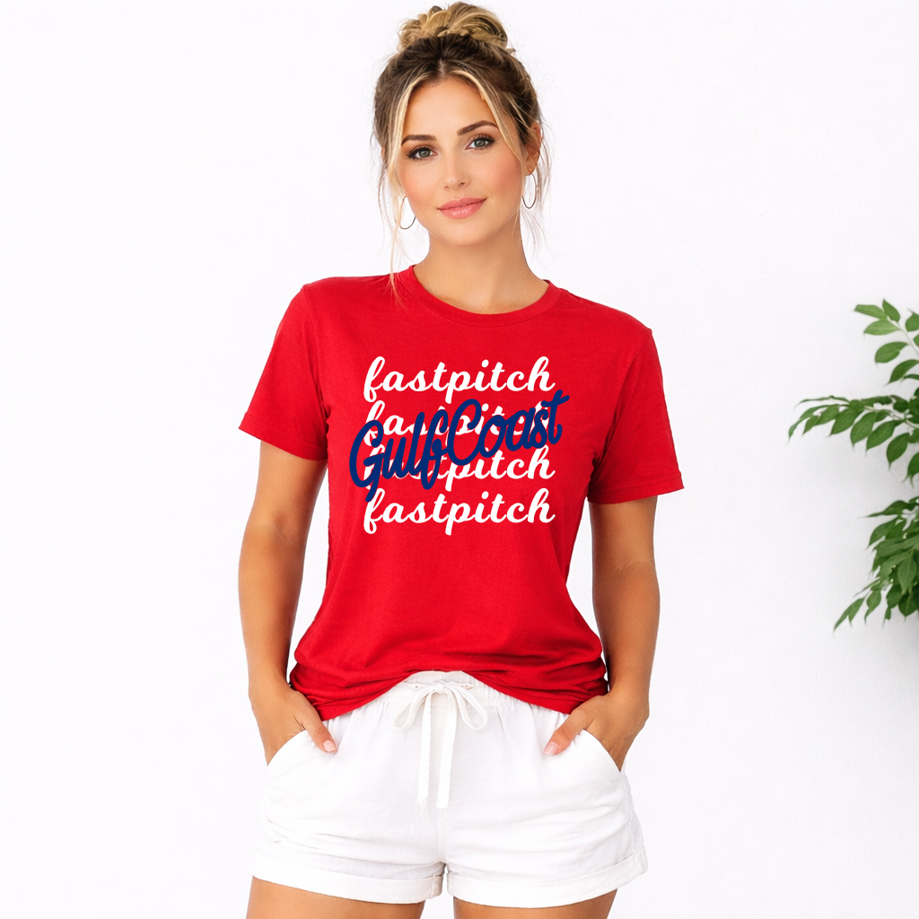 Stacked Fast Pitch GulfCoast Softball - Red