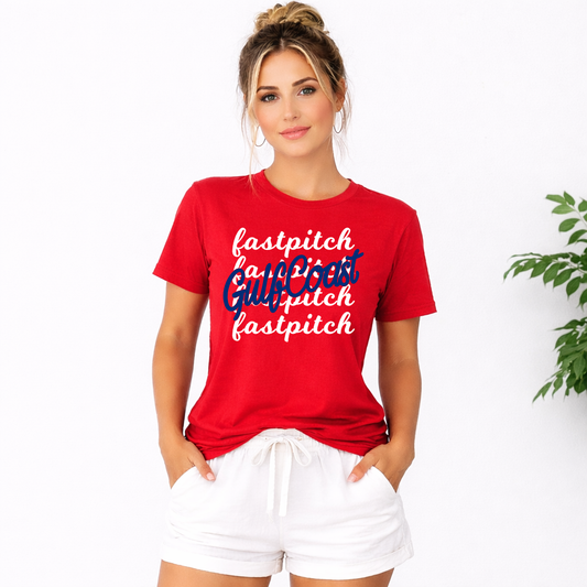 Stacked Fast Pitch GulfCoast Softball - Red