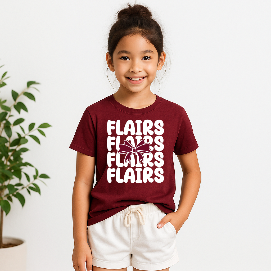 Northshore Flairs Youth Stacked Bow T-Shirt