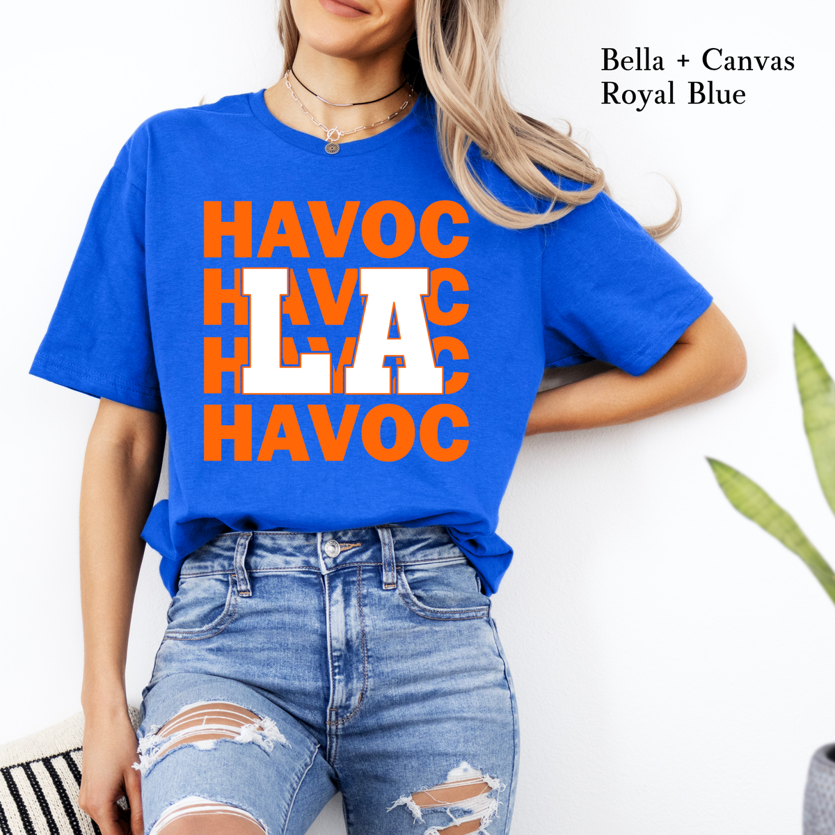Havoc Lettering LA Havoc Stacked Baseball T-shirt | The Twisted Hippo