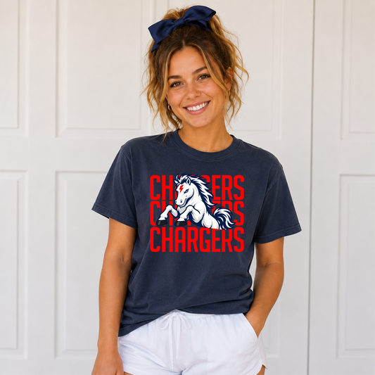Chargers Repeat Navy Tee