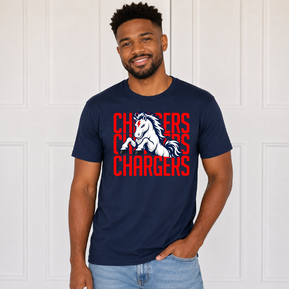 Chargers Repeat Navy Tee