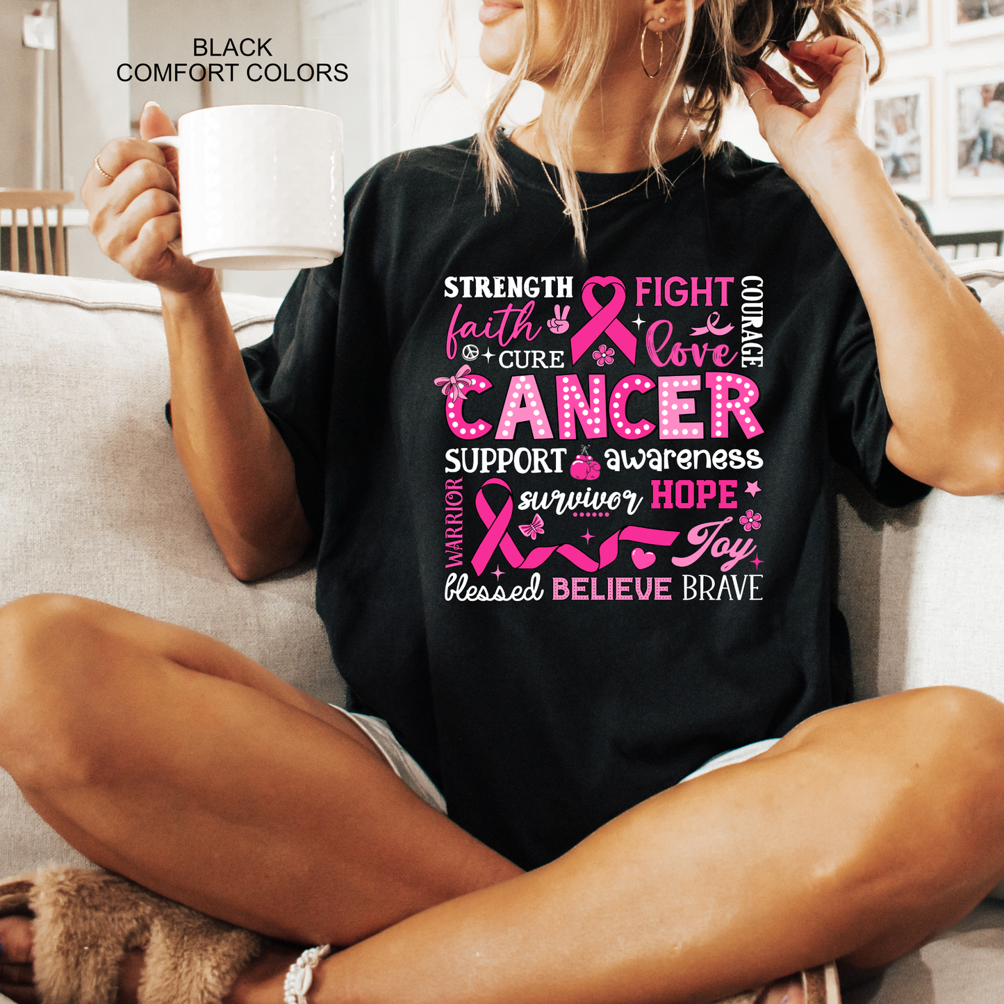 Typography | Pink Ribbon | Breast Cancer Awareness | Pink Out | Breast Cancer Survivor